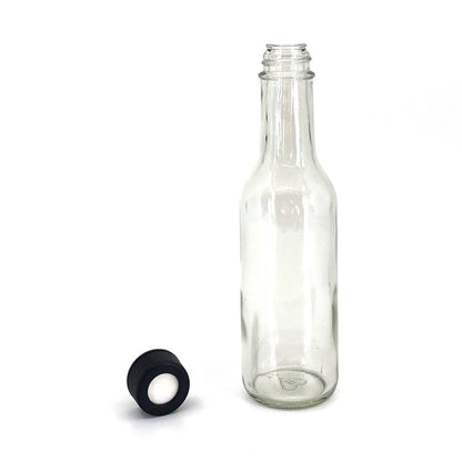 5 oz Clear Glass Classic Woozy Bottle with Expandable Black Polar Cap